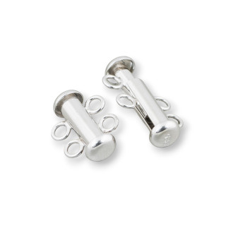 925 Silber Bajonettverschluss Multiwire 2 Drähte 15 mm 4 Stück rhodiniert