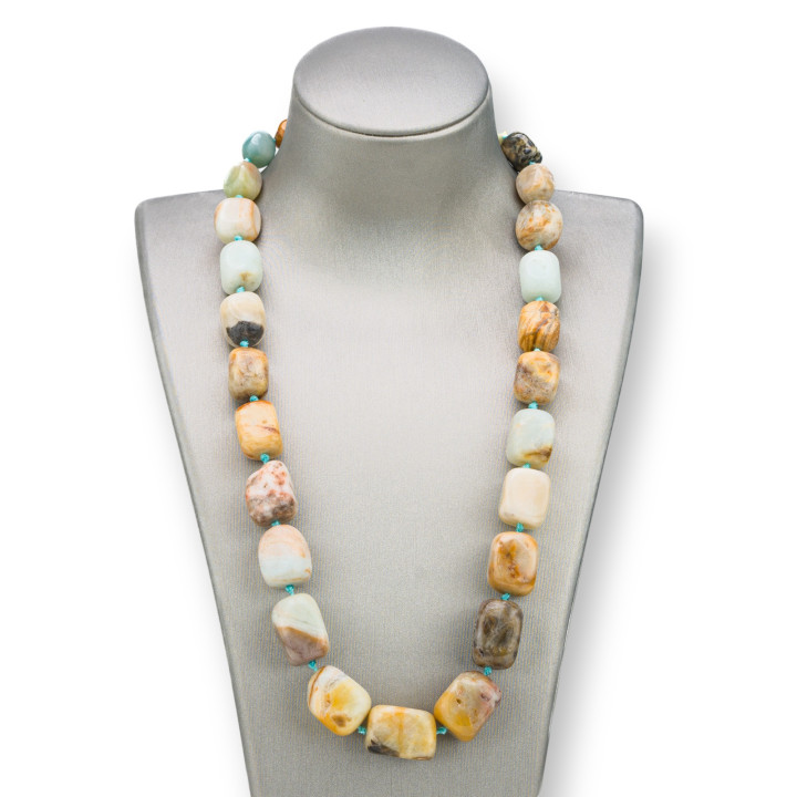 Collana di Pietre Dure Sasso Burattato: Eleganza e Stile con Amazzoni