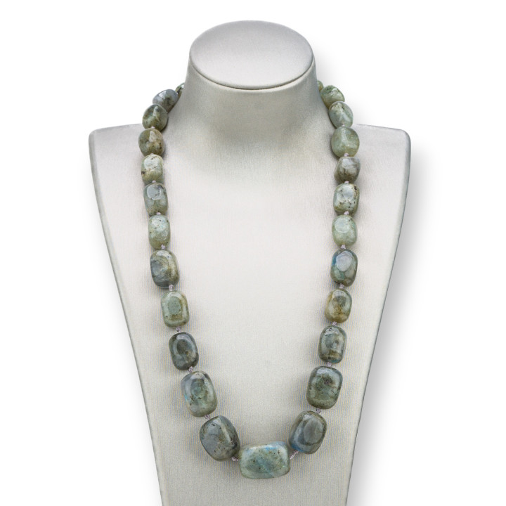 Collier de pierres précieuses labradorite : élégance et charme en laiton