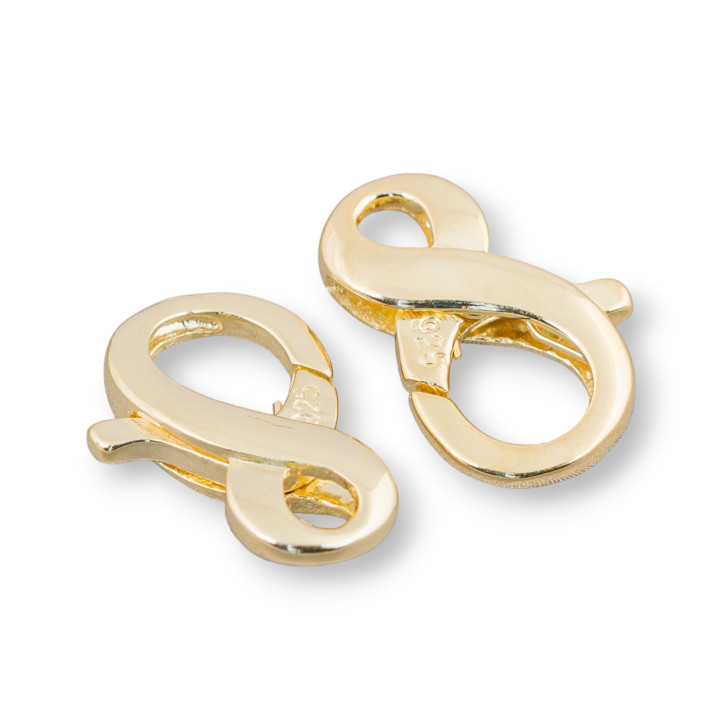 Cierre De Plata 925 Infinity Mosqueton 10x15mm 6pcs Dorado