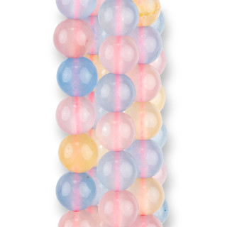 Giada Giadeite Colorata Linea Economica Tondo Liscio  8mm Berillo Trasparente