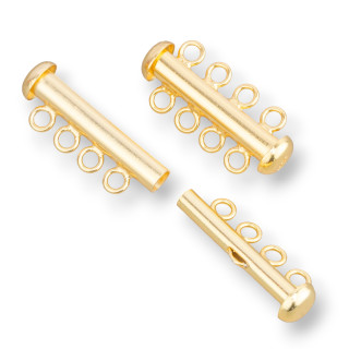 Fermoir Baïonnette Argent 925 Avec 4 Fils 25mm 2pcs Plaqué Or