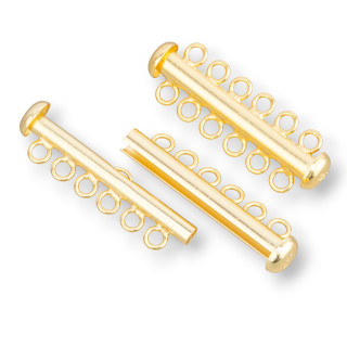 Fermoir à baïonnette en argent 925 avec 6 brins 32mm 2pcs plaqué or