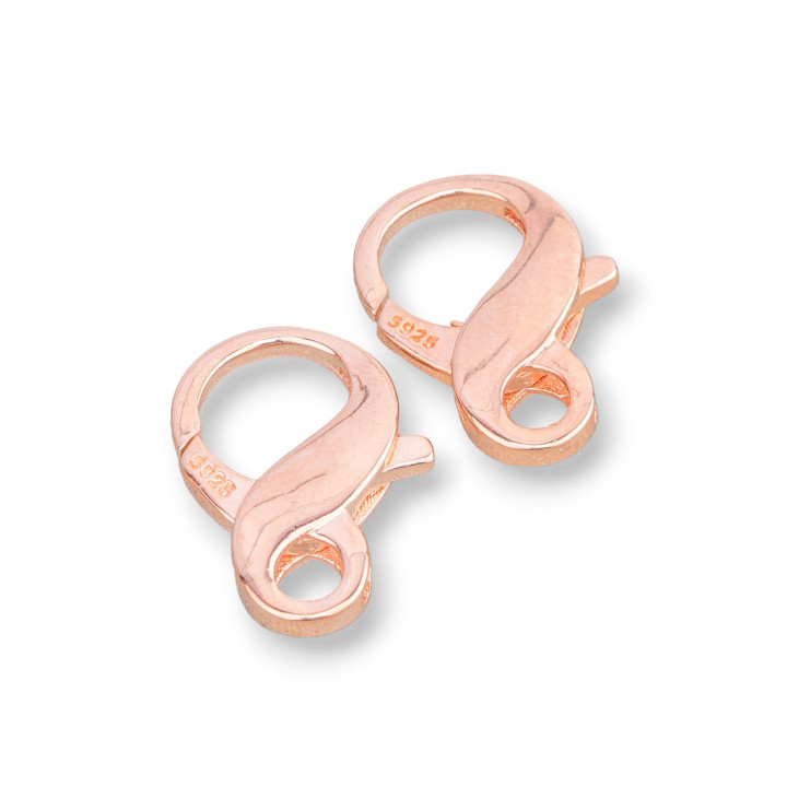 Fermoir Argent 925 Mousqueton Infini 13x19mm 2pcs Or Rose
