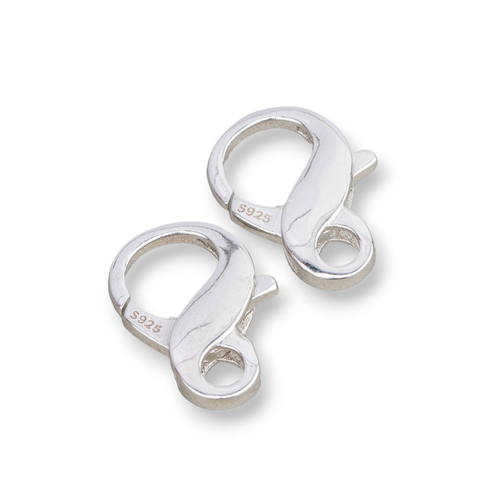 925 Silver Clasp Infinity Lobster Clasp 13x19mm 2pcs Rhodium Plated