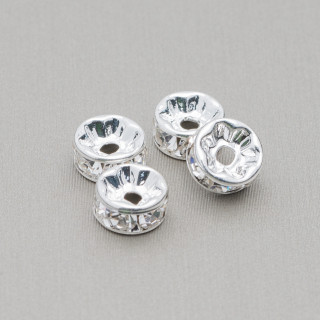 Mideast Quality Brass Rhinestone Washer Spacer 07mm 100pcs Silver