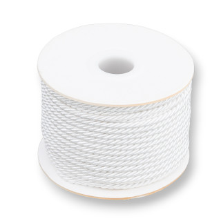 Cordon Fil Milanais Tressé 3mm 20mt Blanc