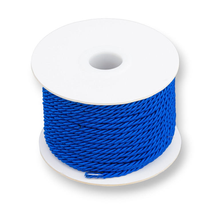 Cord Mailänder geflochtener Faden 3mm 20mt Blau