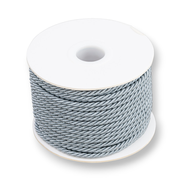 Cordon Hilo Milanesa Trenzado Gris 3mm 20mt