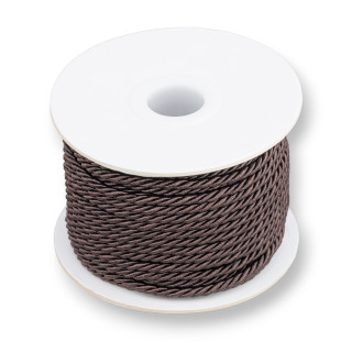 Cordon Milanesa Trenzado Marron Oscuro 3mm 20mt