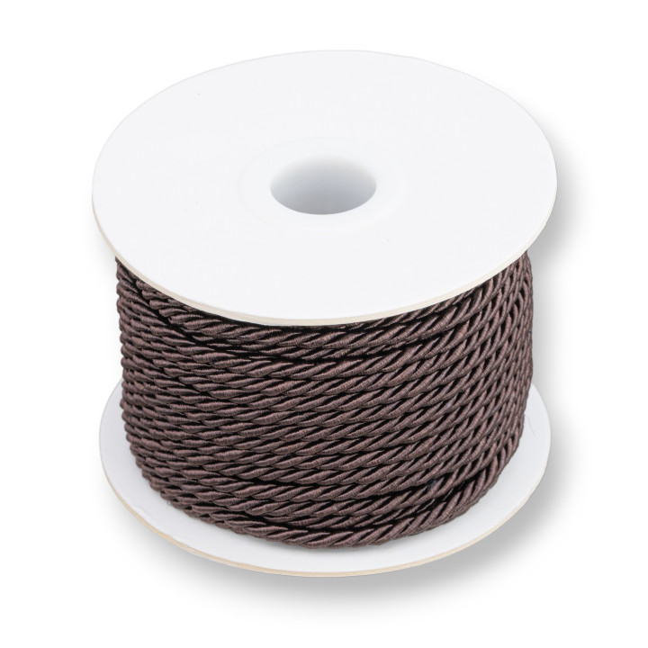 Cordon Milanais Tressé Marron Foncé 3mm 20mt