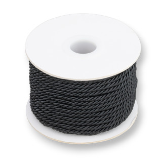 Cordon Hilo Milanesa Trenzado 3mm 20mt Negro