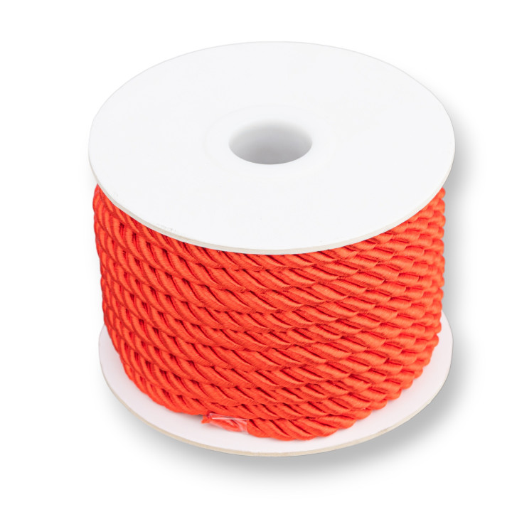 Cordon Hilo Milanesa Trenzado Naranja 5mm 9mt
