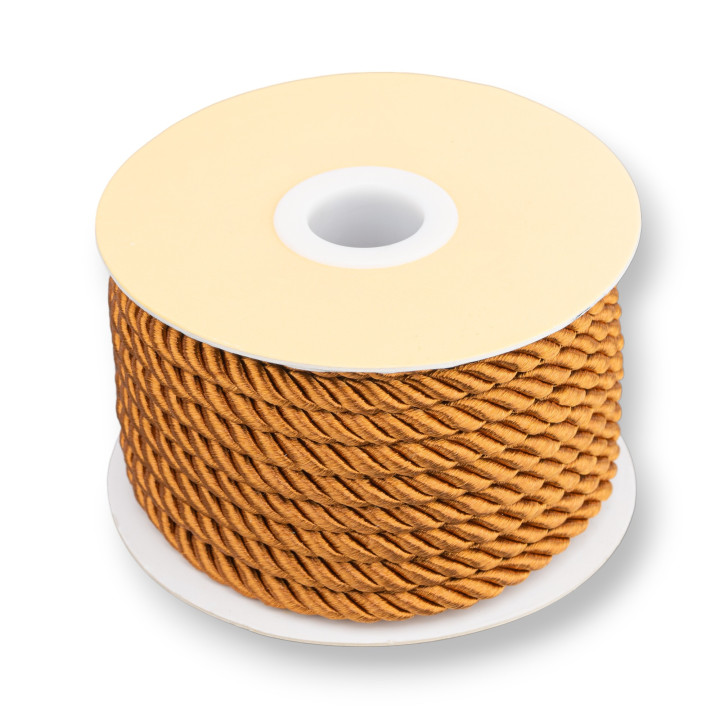 Cordon Fil Tressé Milanais 5mm 9mt Marron Clair