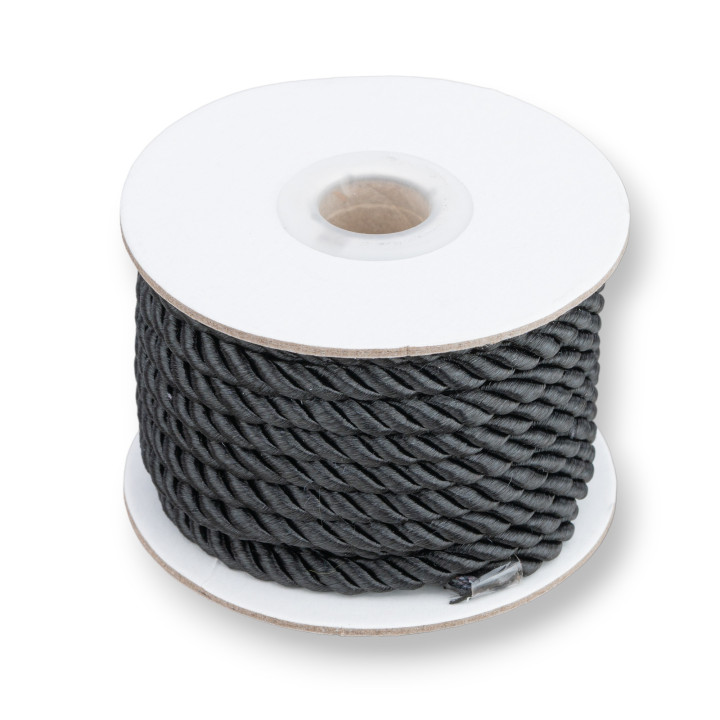 Cordon Fil Tressé Milanais 5mm 9mt Noir
