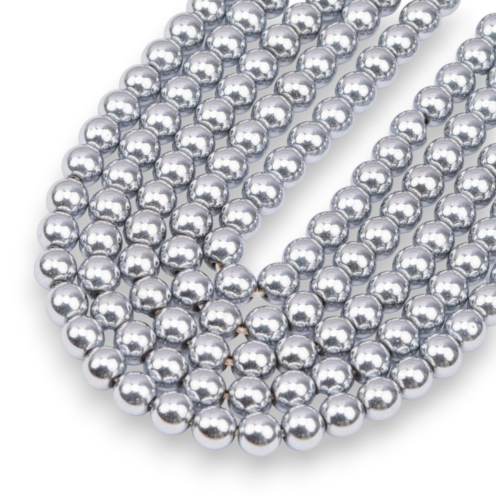 Smooth Round Silver Hematite 06mm