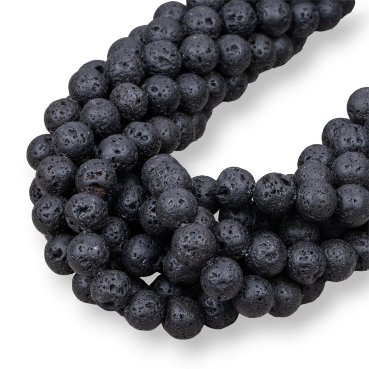 Smooth Round Lava Stone 08mm