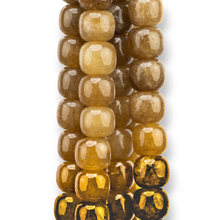 Jade Jade Coloré Ligne Économique Corps Lisse 9x10mm Moutarde