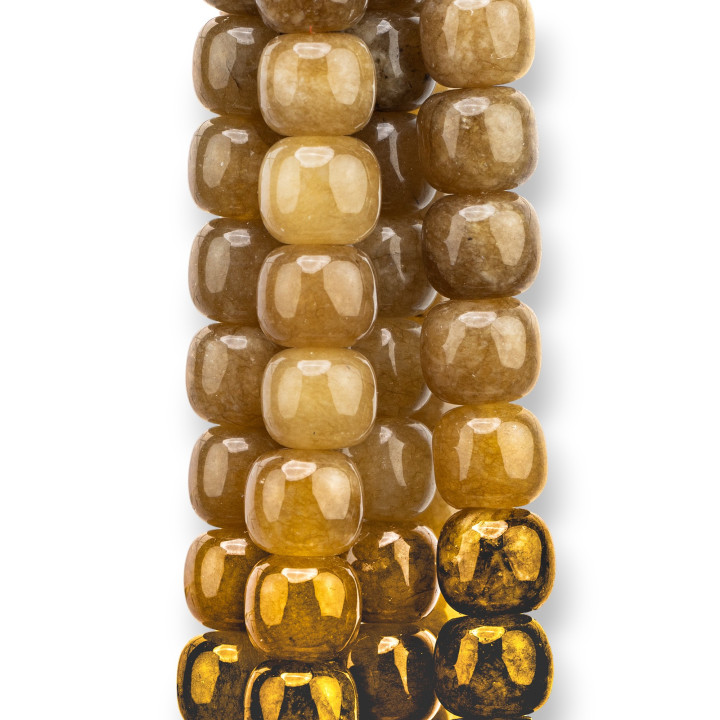 Jade Jade Coloré Ligne Économique Corps Lisse 9x10mm Moutarde