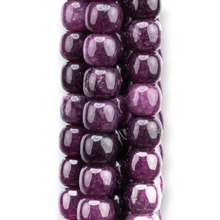 Farbiger Jadeit Jade Economic Line Smooth Barrel 9x10mm Violett