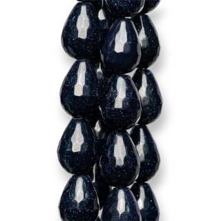 Blue Sun Stone Faceted Briolette Drops 08x12mm