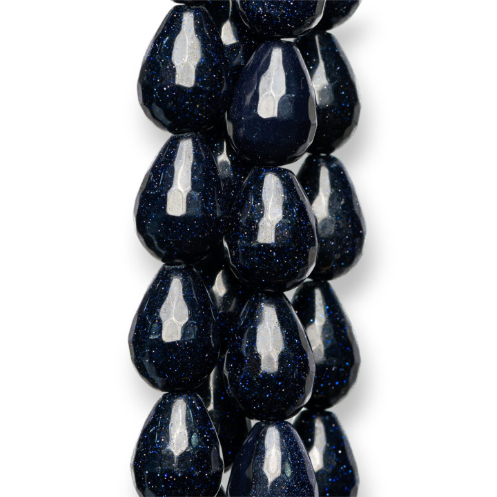 Pietra Del Sole Bleu Briolette Gouttes Facettes 08x12mm