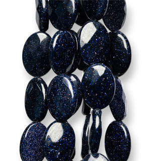 Sonnenstein Blau Oval Flach facettiert 10x14mm