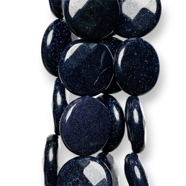 Pierre Du Soleil Bleue Ronde Plate Facette 25mm