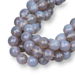 Faceted Gray Agate 14mm