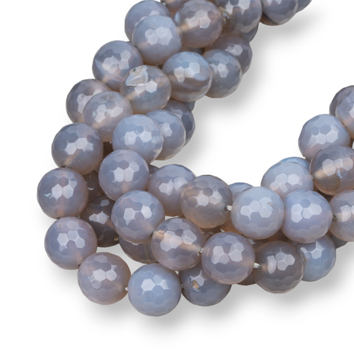 Faceted Gray Agate 16mm
