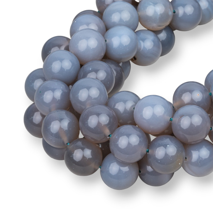 Glatter runder grauer Achat 18mm