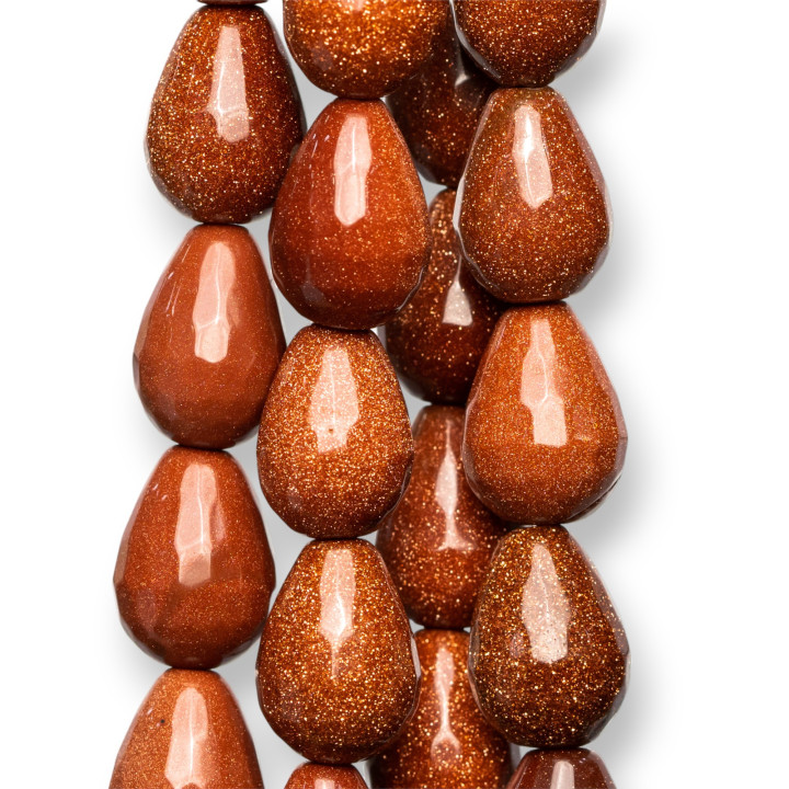Pietra Del Sole Or Gouttes Briolette Facettes 08x12mm