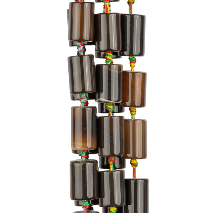 Agate Marron Rayée Cylindre 14x20mm