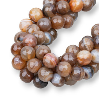 Agate Brune Rayée Facette 20mm