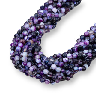 Agate Violette Rayée Facette 04mm