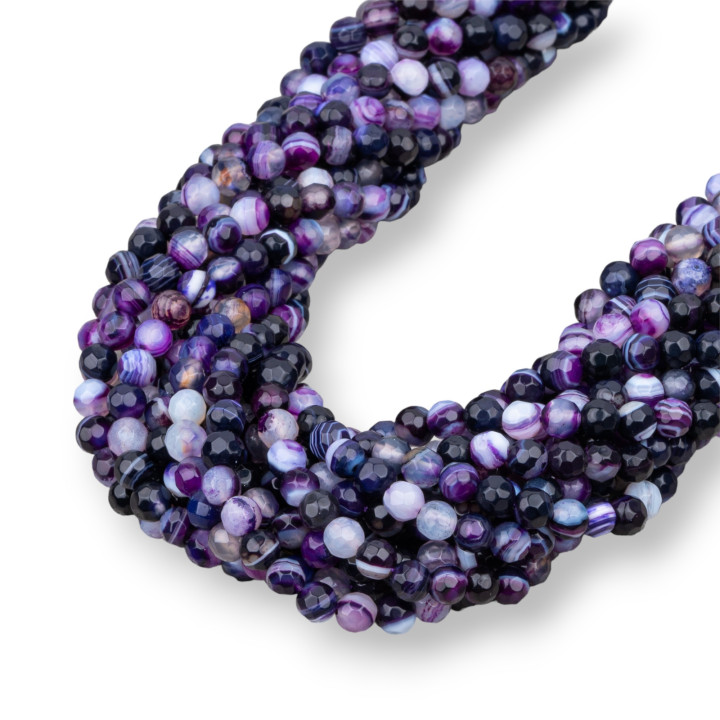 Facettierter gestreifter lila Achat 04mm