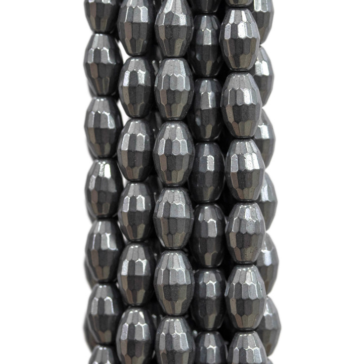 Ematite Naturale Riso Sfaccettato 5x8mm Semiopaco