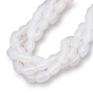 Ágata de Arroz Blanca Natural Facetada 8x12mm