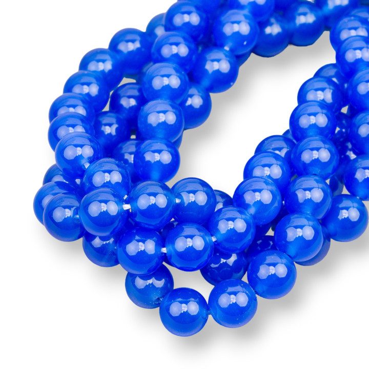 Hellblauer Achat, rund, glatt, 10 mm