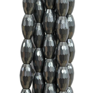 Ρύζι Αιματίτη Faceted 07x12mm Ημι-αδιαφανές Φυσικό