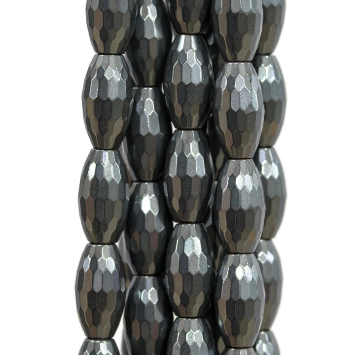 Hématite de Riz Facette 07x12mm Naturel Semi-Opaque