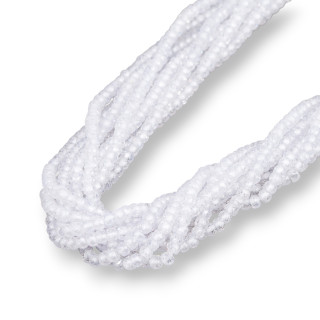 Natürliches Zirkonia Facettierte Rondelle 3x2mm Weiß