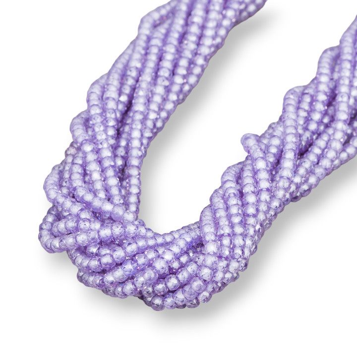 Rondelle Facette Zircone Naturelle 3x2mm Lilas