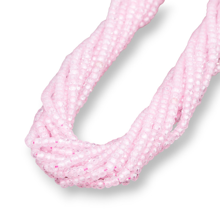 Zirconi Naturali Rondelle Sfaccettate 3x2mm Rosa