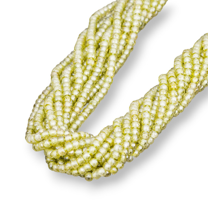 Natürliches Zirkonia Facettierte Rondelle 3x2mm Hellgrün