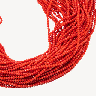 Corallo Bamboo Rosso Sardegna Sfaccettato  2mm