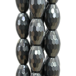 Hématite de Riz Facette 10x16mm Naturel Opaque