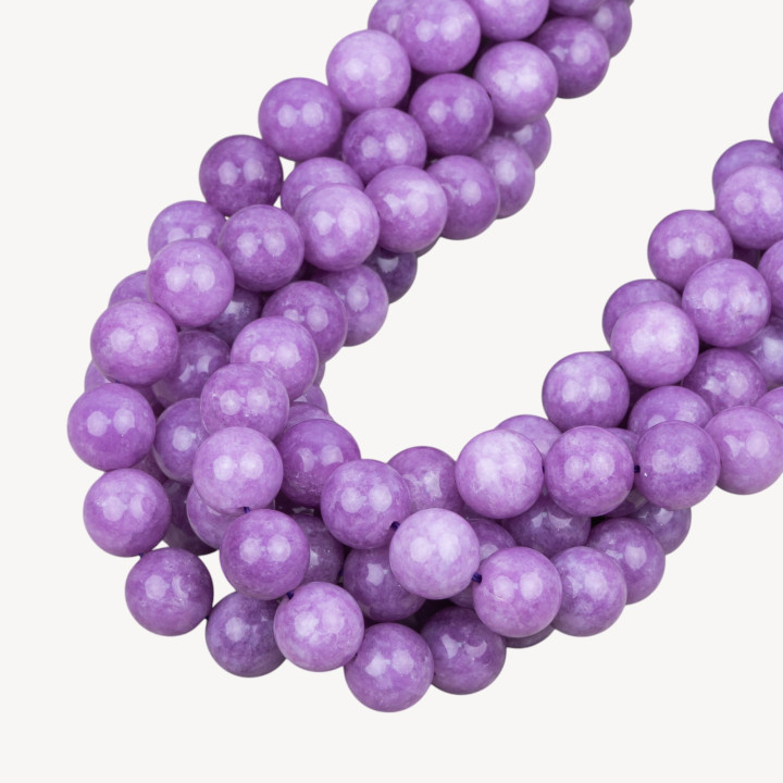 Jade Purple Lavender Kunzite Στρογγυλό Λείο 12mm