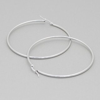 Pendientes De Acero Circulo Liso 60mm 3Pares