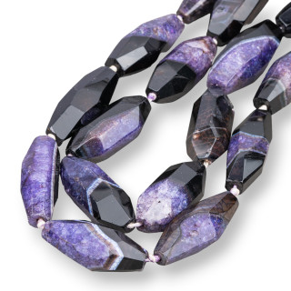 Agata Bicolor Piedra Facetada 18x40mm